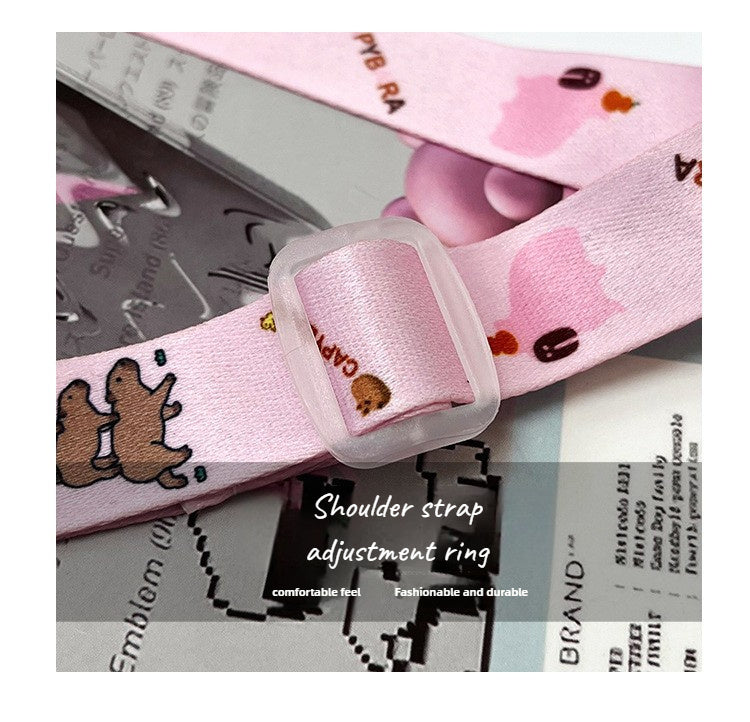 CapiBara Cartoon Rabbit Synthetic Fabric Tote Bag - Preppy Cute Shoulder Crossbody Purse with Interchangeable Double Handles for Daily Commute, College, Going Out - Durable Lightweight Polyester Lined Handbag with Dry Clean o