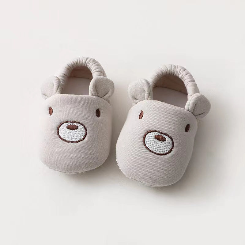 Baby Cartoon Animal Embroidered Graphic Cotton Filling Design Warm Toddle Shoes-0