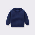 Baby Solid Color Handknit Design Quality Pullover Loose Sweater-1
